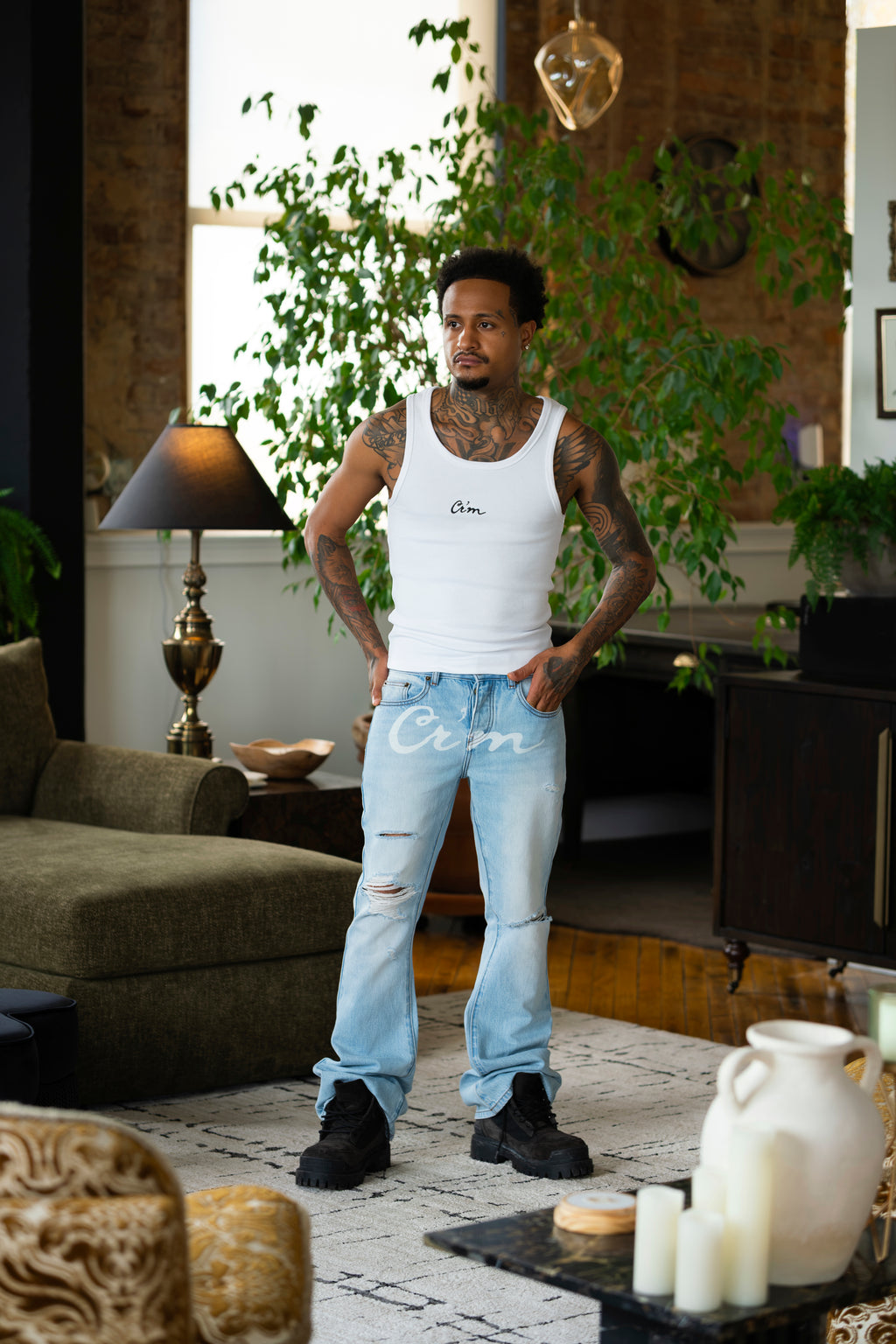 Chalked Blue Denim Jean